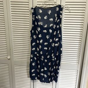 Zara Blue Cat Print Dress (has pockets for your paws!)